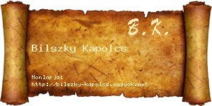 Bilszky Kapolcs névjegykártya